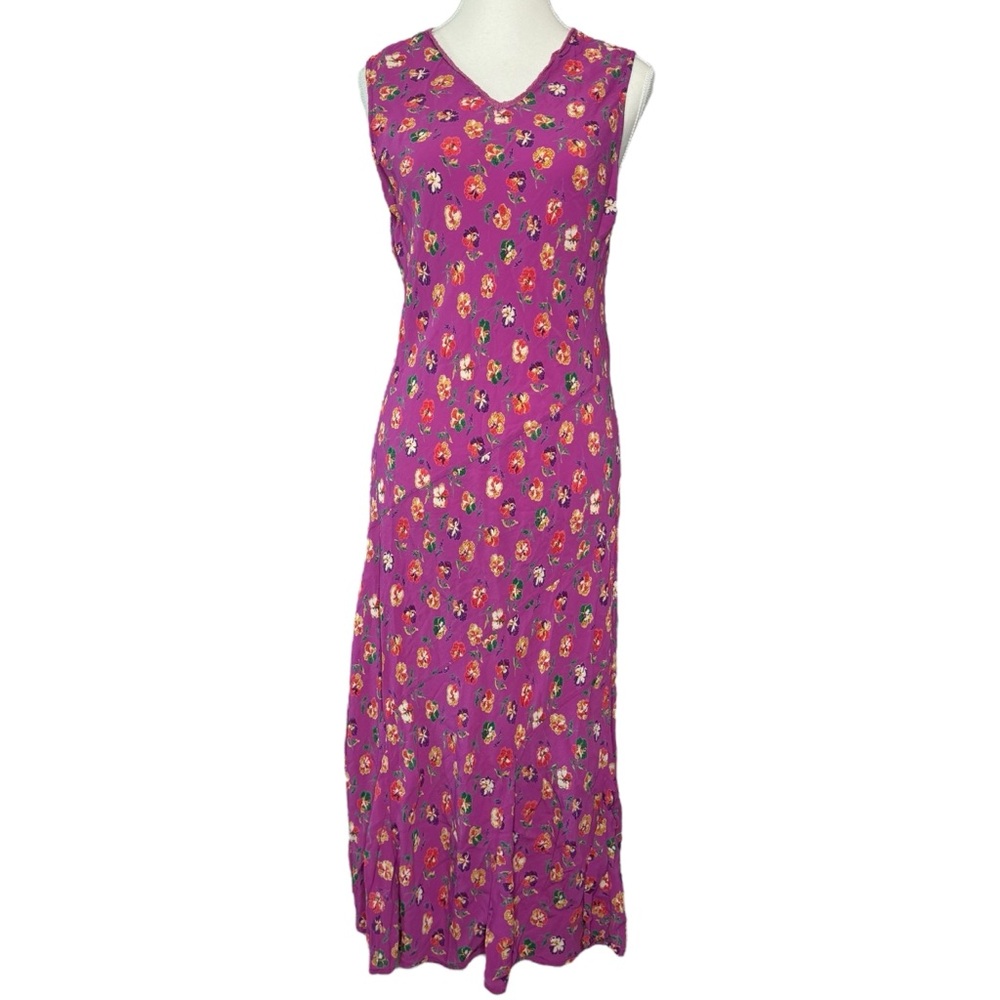April Cornell Purple Floral Maxi Dress